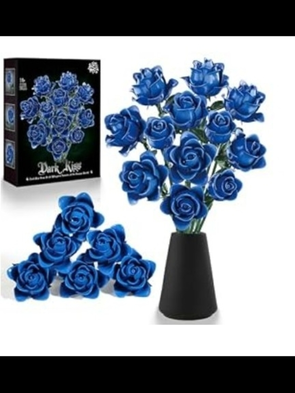 Dark Kiss Building Set Rose Bouquet - Blue